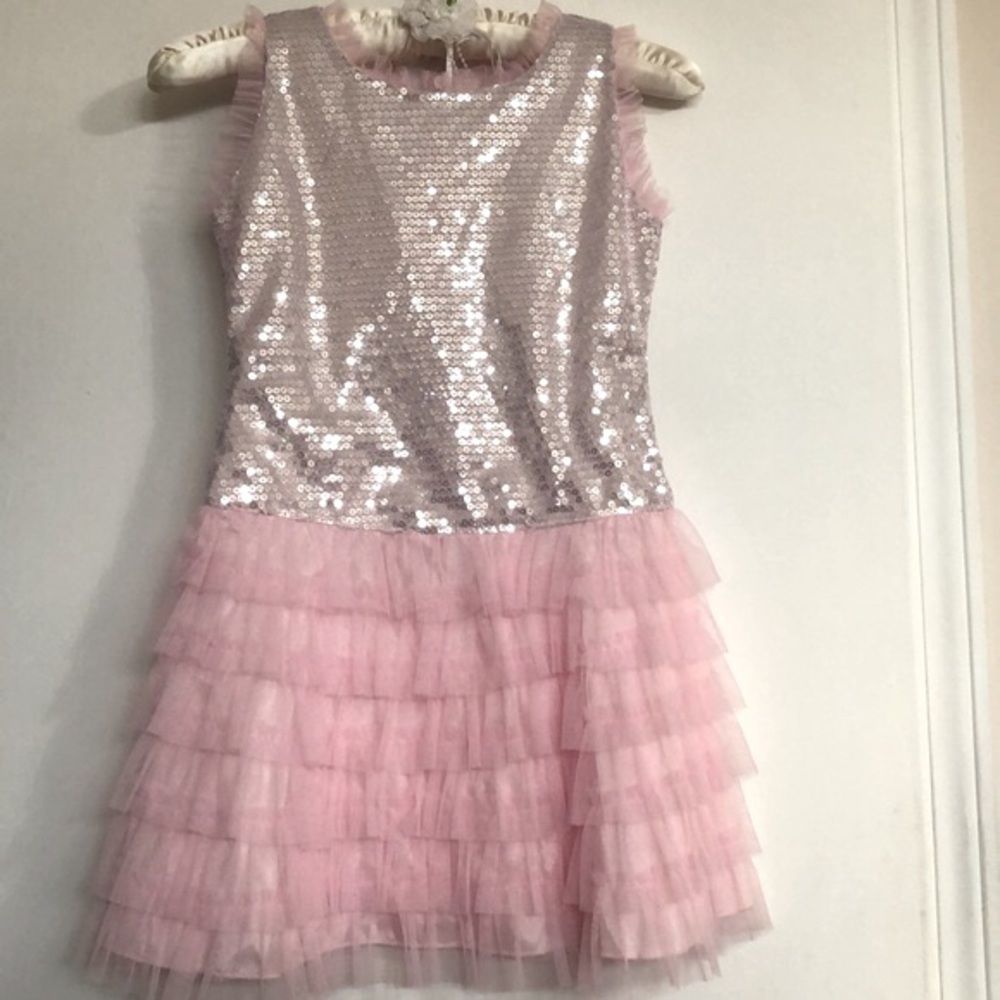 Le Pink Sequin Chiffon Tutu Dress